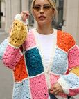 Hand Crochet Multicolour Granny Square Cardigan