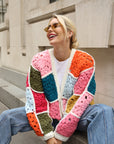 Hand Crochet Multicolour Granny Square Cardigan