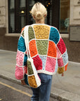Hand Crochet Multicolour Granny Square Cardigan