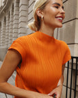 Statement Pleated Maxi Dress with Draped Tie Detail