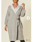 Reversible wool blend cardigan coat