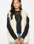 Oversized Faux Fur Gilet in White