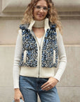 Fuax Fur Short Gilet with removeable hoody (Blue)