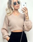 Fur embellished sleeves design Jumper