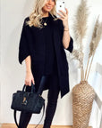 Cape sleeves Coat (Black)