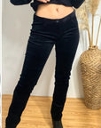 Super soft corduroy jeans trousers in black