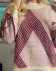 Pink metallic effect stripe design jumper