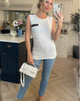 Leather Look on shoulder & back with stud Vest