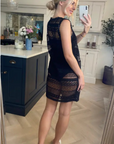 Holiday floral pattern crochet lace midi dress