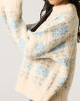 Classic & Cozy Snowflake Knit Jumper in Blue