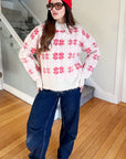 Classic & Cozy Snowflake Knit Jumper in Pink