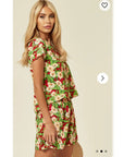 Floral Print Suits (Red)