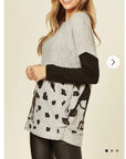 Walking doggy print oversized jumper top