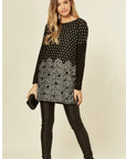 Dot and Sweetheart Printed Jumper Top (BLACK)