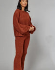 Knitted Loungewear Set In Brown | Jumper and Trousers