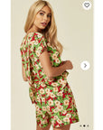 Floral Print Suits (Red)