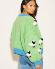 Shaun the Sheep pattern hand knit cardigan