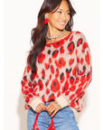 Multi color leopard print knitted jumper