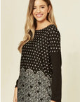 Dot and Sweetheart Printed Jumper Top (BLACK)
