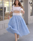 Statement Layered Ruffle Tulle Maxi Skirt