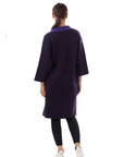 Reversible wool blend cardigan coat (PURPLE)