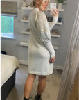 Gold and Sliver Sequin embellished sleeves design jumper in white