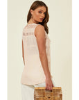 Chiffon and mesh vest top