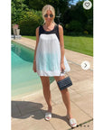 Tie dye Fringed Chiffon Lace Shoulder Vest