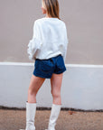 Chiffon frilled with crystal stone embellished jumper
