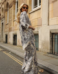 Vintage Toile Print Oversized Shirt & Wide-Leg Trousers Co-Ord Set