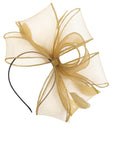 Sculptural Fascinator Headband with Feather Accents