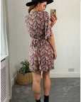 Kimono sleeves wrap dress (Paisley Print)
