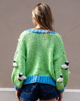 Shaun the Sheep pattern hand knit cardigan