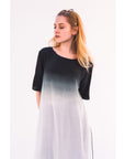 Tie dye Cotton Long T-shirt (Black)