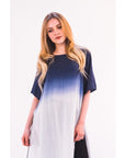 Tie dye Cotton Long T-shirt (Blue)