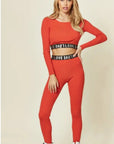 Loungewear Co-ord with Love Logo | Orange Crop Top and Leggings