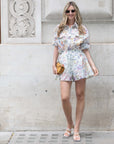 Newspaper Artwork print shirt and shorts co-ords
