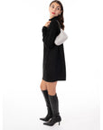 Multi Diamonded and Sequin design pattern Embroidered Long Jumper in Black