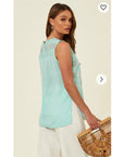 Chiffon and mesh vest top