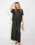 Oversized comfort stretch-jersey top and Relaxed-fit trousers in Black