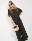 Oversized comfort stretch-jersey top and Relaxed-fit trousers in Black