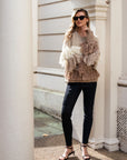 Cosy Knit Multi layer tassel jumper in beige color