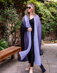 Oversized Full pleated Tie Dye color Cardigan in Black/Purple