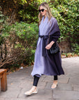 Oversized Full pleated Tie Dye color Cardigan in Black/Purple