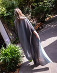 Oversized Full pleated Tie Dye color Cardigan in Blue/Black