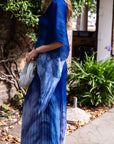 Full pleated Tie Dye Color top and trousers in Blue