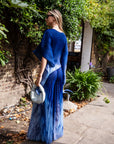 Full pleated Tie Dye Color top and trousers in Blue