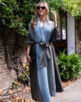 Oversized Full pleated Tie Dye color Cardigan in Blue/Black