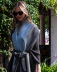Oversized Full pleated Tie Dye color Cardigan in Blue/Black