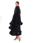 Ruffle Hem and Sleeves Oversized dress in Black